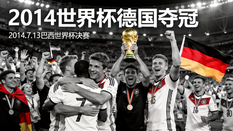 2014世界杯德国夺冠历史回顾配图 - 德国队球员庆祝